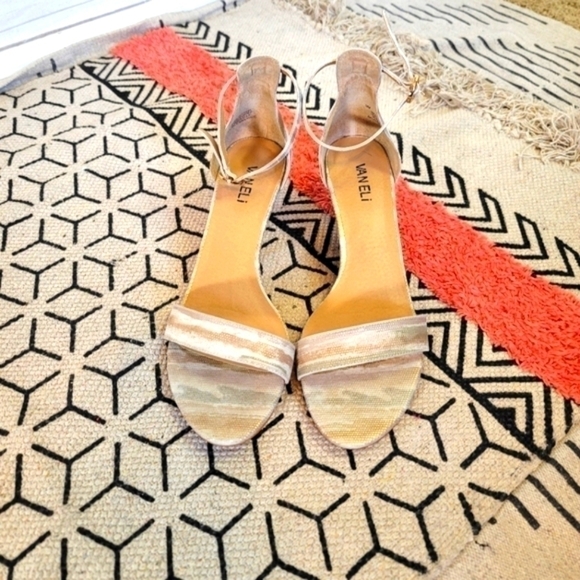 VAN ELI TEXTURED WEAVE EARTH TONES WEDGE SANDAL, SZ 9 - Picture 2 of 16